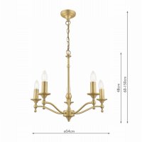 Laura Ashley Ludchurch 5 Light Armed Pendant Matt Antique Brass Fitting Only