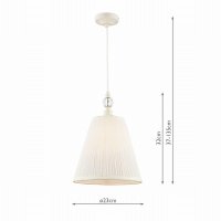 Laura Ashley Ellis Pendant Satin Cream and Crystal with Shade