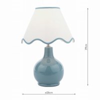 Laura Ashley Bramhope Table Lamp Blue Ceramic with Shade