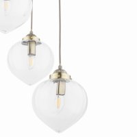 Laura Ashley Whitham 3 Light Cluster Pendant Antique Brass and Glass