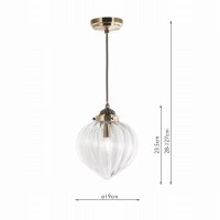 Laura Ashley Whitham Pendant Antique Brass and Glass