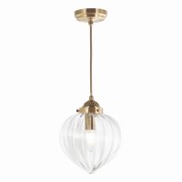 Laura Ashley Whitham Pendant Antique Brass and Glass