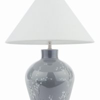 Laura Ashley Pussywillow Table Lamp Grey Ceramic and Polished Nickel with Shade
