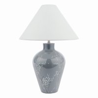 Laura Ashley Pussywillow Table Lamp Grey Ceramic and Polished Nickel with Shade