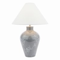 Laura Ashley Pussywillow Table Lamp Grey Ceramic and Polished Nickel with Shade