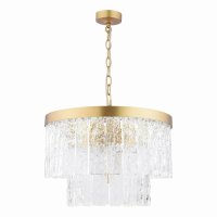 Laura Ashley Durnsford 4 Light Pendant Matt Antique Brass and Glass