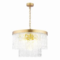 Laura Ashley Durnsford 4 Light Pendant Matt Antique Brass and Glass