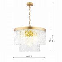 Laura Ashley Durnsford 4 Light Pendant Matt Antique Brass and Glass