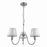 Laura Ashley Westbourne 3 Light Armed Pendant Polished Pewter with Shade