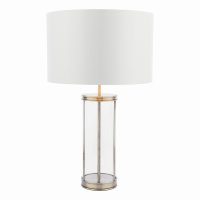 Laura Ashley Harrington Large Table Lamp Antique Brass and Glass with Shade