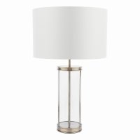 Laura Ashley Harrington Large Table Lamp Antique Brass and Glass with Shade
