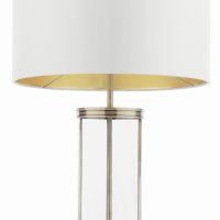 Laura Ashley Harrington Large Table Lamp Antique Brass and Glass with Shade