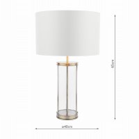 Laura Ashley Harrington Large Table Lamp Antique Brass and Glass with Shade