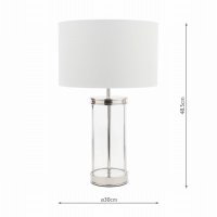 Laura Ashley Harrington Small Table Lamp Polished Nickel and Glass with Shade