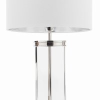 Laura Ashley Harrington Small Table Lamp Polished Nickel and Glass with Shade