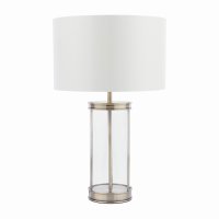 Laura Ashley Harrington Small Table Lamp Antique Brass and Glass with Shade