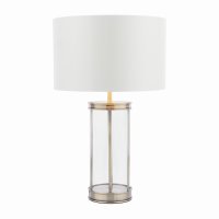 Laura Ashley Harrington Small Table Lamp Antique Brass and Glass with Shade