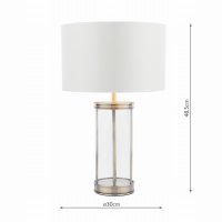 Laura Ashley Harrington Small Table Lamp Antique Brass and Glass with Shade