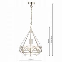 Laura Ashley Zaria Pendant Polished Silver Glass