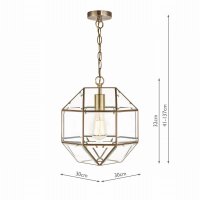 Laura Ashley Blackwell Pendant Antique Brass Glass