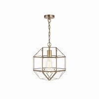 Laura Ashley Blackwell Pendant Antique Brass Glass