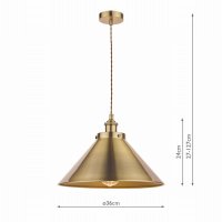 Laura Ashley Rufus Pendant Antique Brass