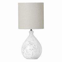 Laura Ashley Confetti Table Lamp White Art Glass and Silver with Shade