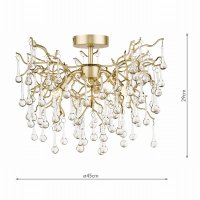 Laura Ashley Willow 3lt Semi Flush Satin Champagne Crystal