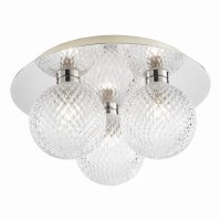 Laura Ashley Prague 3lt Flush Bathroom Light Glass Polished Chrome IP44
