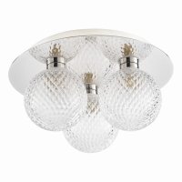 Laura Ashley Prague 3lt Flush Bathroom Light Glass Polished Chrome IP44