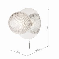 Laura Ashley Prague Bathroom Wall Light Glass Polished Chrome IP44