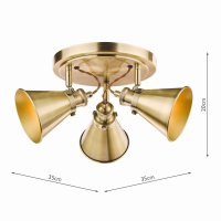 Laura Ashley Rufus 3lt Plate Spotlight Antique Brass