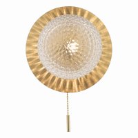 Laura Ashley Prague Bathroom Wall Light Glass Satin Brass IP44