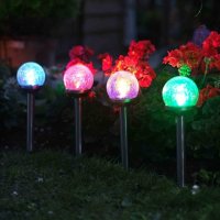 Smart Solar Crackle Globe Stake Light 5 Pack