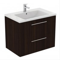 Ideal Standard i.life B Wall Hung 80cm 2 Drawer Coffee Oak Vanity Unit