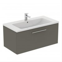 Ideal Standard i.life B Wall Hung 100cm 1 Drawer Matt Quartz Grey Vanity Unit