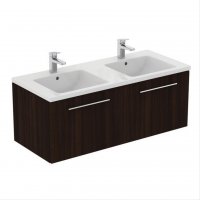 Ideal Standard i.life B Wall Hung 120cm 2 Drawer Coffee Oak Vanity Unit