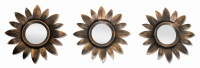 Creekwood Leaf Wall Mirrors Set of 3 - Brushed Copper
