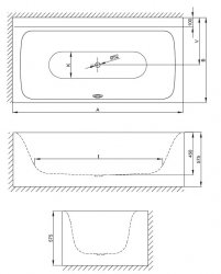 Bette Lux IV Silhouette Side Rectangular Bath 170 x 85cm