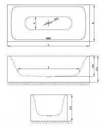 Bette Lux Silhouette Rectangular Bath 170 x 75 cm