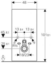 Geberit Monolith Black Glass Sanitary Module for Wall Hung Toilet, 101cm, with Straight Connector