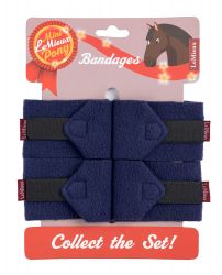 Lemieux Mini Toy Pony Accessories - Ink Blue Fleece Bandages - Set of 4