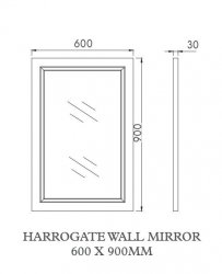 Harrogate Spa Grey 600 x 900mm Wall Mirror