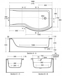 Ideal Standard Concept 170 x 70cm Left Hand Shower Bath