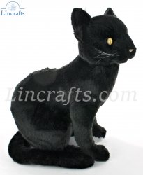 Soft Toy Black Cat Sitting by Hansa (35cm) 7012