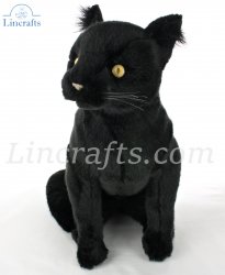 Soft Toy Black Cat Sitting by Hansa (35cm) 7012