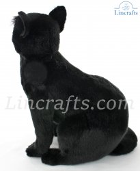 Soft Toy Black Cat Sitting by Hansa (35cm) 7012