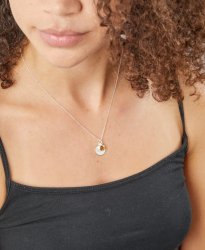 Silver November Pendant on 16-18