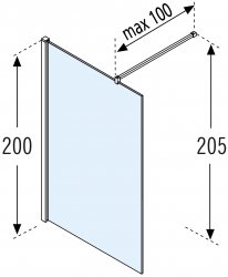 Novellini Kuadra H Printed Glass 300mm Wetroom Shower Panel