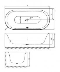 Bette Lux Oval I Silhouette Bath 180 x 85cm